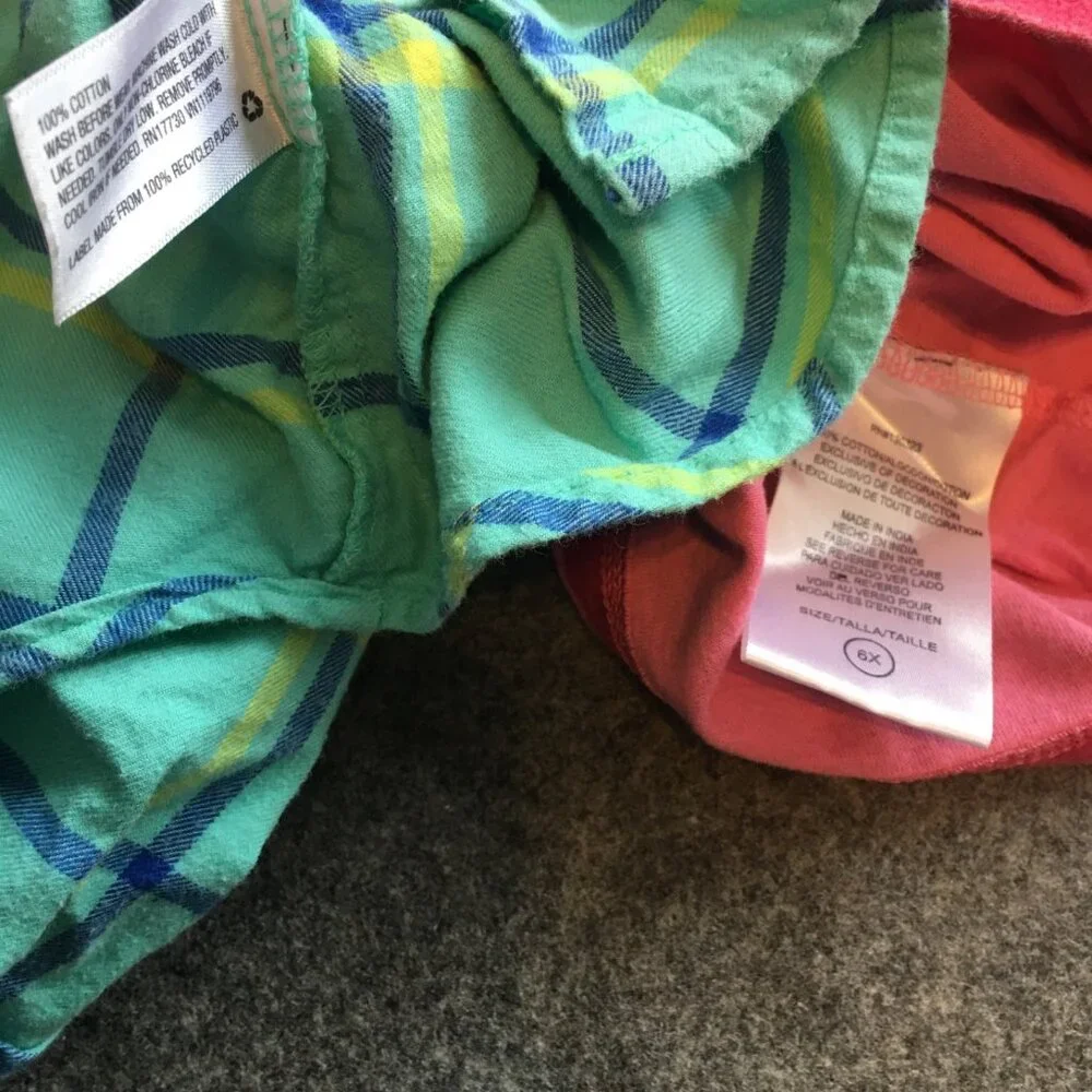 Girl Size 6/6X Clothing Lot 5x Pieces Bulk Winter Preppy Corduroy Flannel Cotton